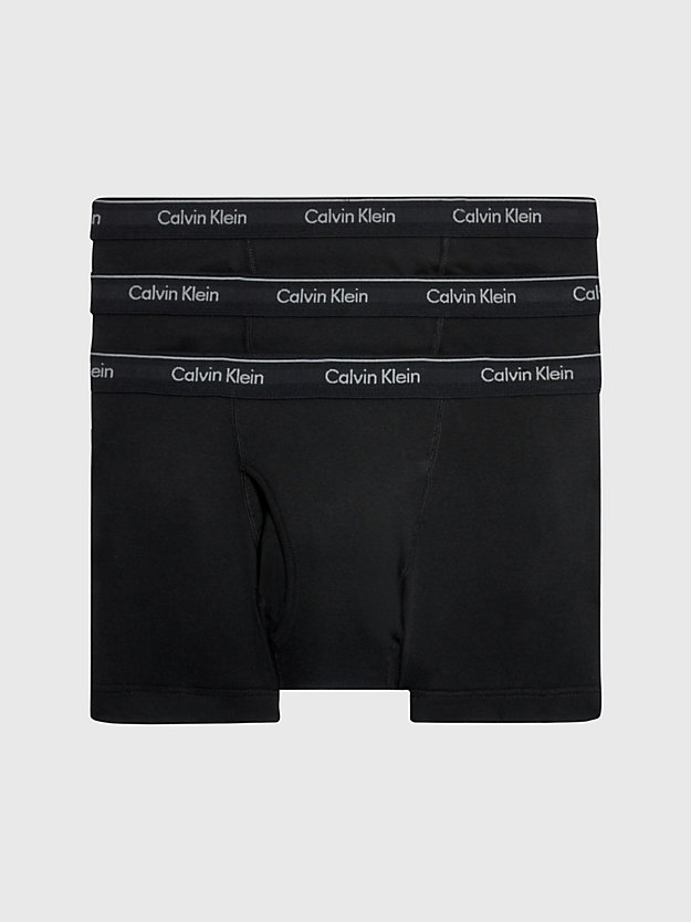 black/ black / black 3 pack trunks - cotton classics for men calvin klein
