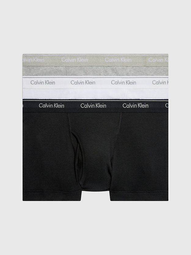 black/white/grey heather 3er-pack boxershorts - cotton classics für herren - calvin klein