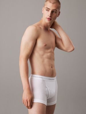 white 5 pack trunks - cotton classics for men calvin klein