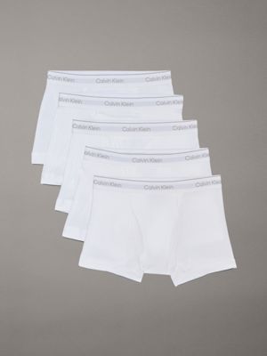  white 5 pack trunks - cotton classics for men calvin klein