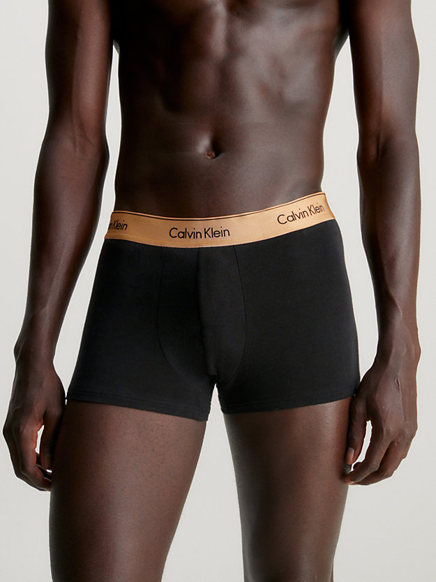 black w gold metallic wb boxershorts - modern cotton für herren - calvin klein