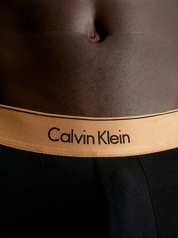 black w gold metallic wb boxershorts - modern cotton für herren - calvin klein