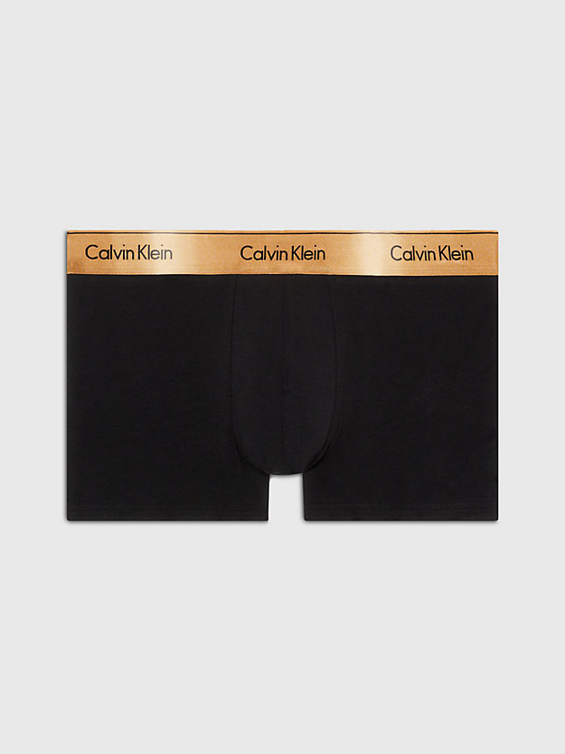black w gold metallic wb bokserki - modern cotton dla mężczyźni - calvin klein