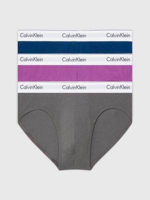 Calvin Klein Underwear HIP BRIEF 3 PACK - Nohavičky/Slipy - cerise  lipstick, gry hthr, gray olv/sivá 