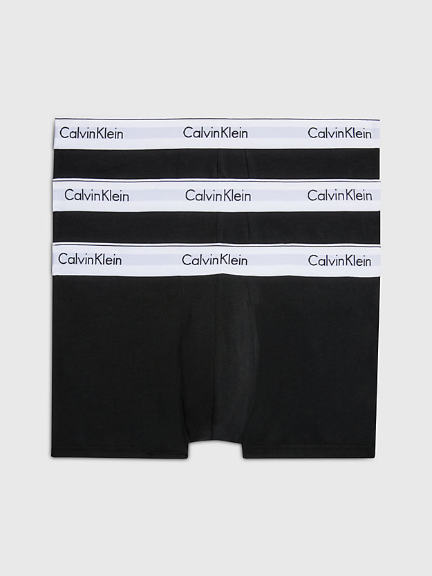 black/ black / black 3 pack trunks - modern cotton for men calvin klein