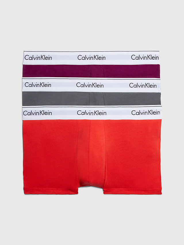 Orange Odyseey/ Grey Sky/ Berry Mrn 3 Pack Trunks - Modern Cotton undefined men Calvin Klein
