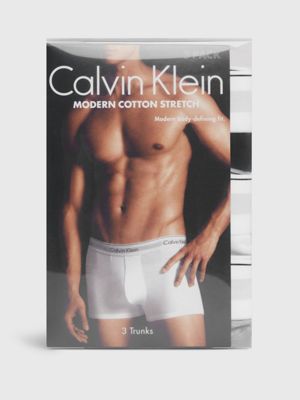 Calvin Klein Modern Cotton Stretch 3-pack Low Rise Trunk in Gray