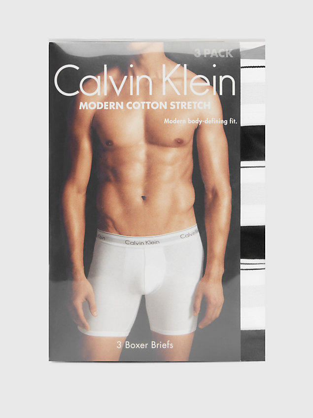 boxer aderenti lunghi in confezione da 3 - modern cotton black da uomo calvin klein
