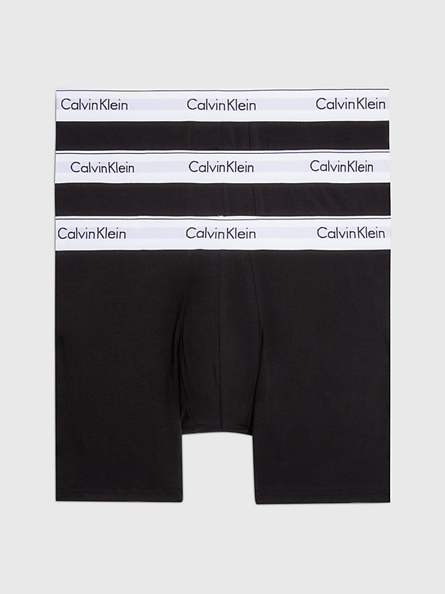 BLACK/BLACK/BLACK Boxer aderenti lunghi in confezione da 3 - Modern Cotton da uomo CALVIN KLEIN