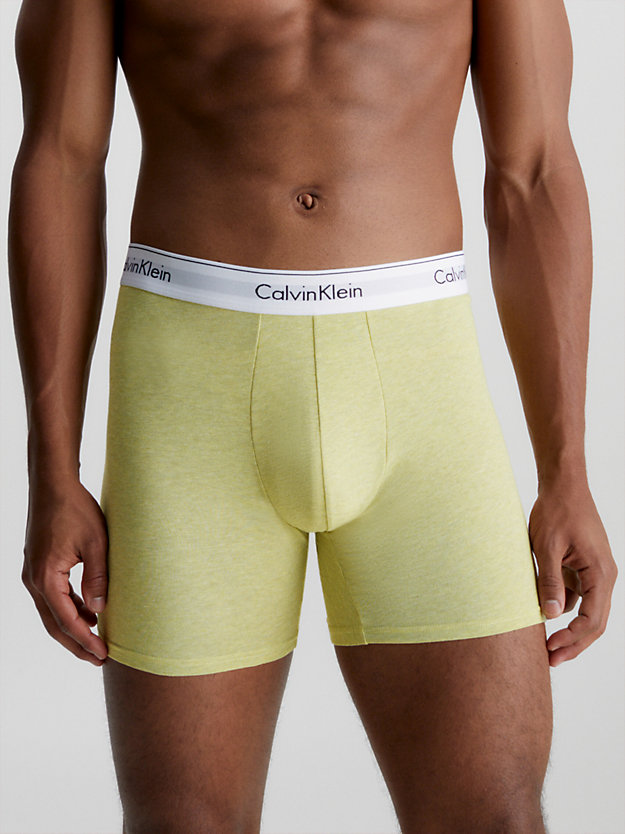 sunny lime hthr 3er-pack boxershorts - modern cotton für herren - calvin klein