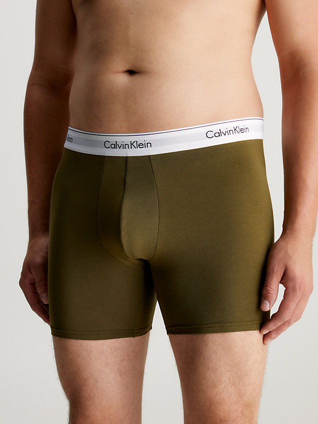  dark olv 3-pack boxers lang - modern cotton voor heren - calvin klein