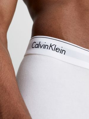 Calvin Klein 3-Pack Cotton Stretch Boxer Briefs - White - Color Waistband
