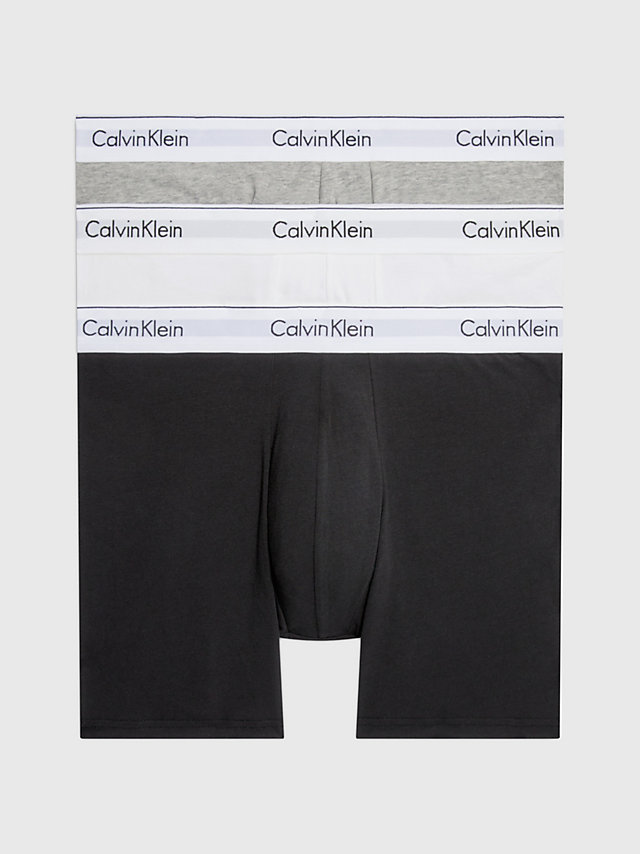 Black/white/grey Heather 3 Pack Boxer Briefs - Modern Cotton undefined men Calvin Klein