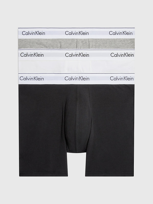 BLACK/WHITE/GREY HEATHER 3 Pack Boxer Briefs - Modern Cotton for men CALVIN KLEIN