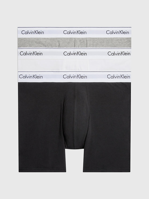 boxer aderenti lunghi in confezione da 3 - modern cotton multi da uomo calvin klein