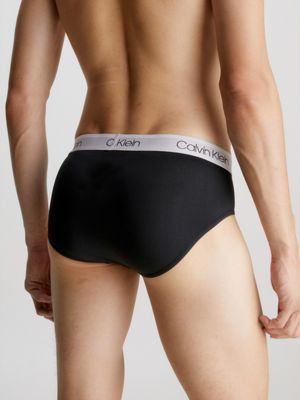 Calvin Klein Men's Underwear Micro Stretch 3-Pack Hip Brief, 3 Black, M 