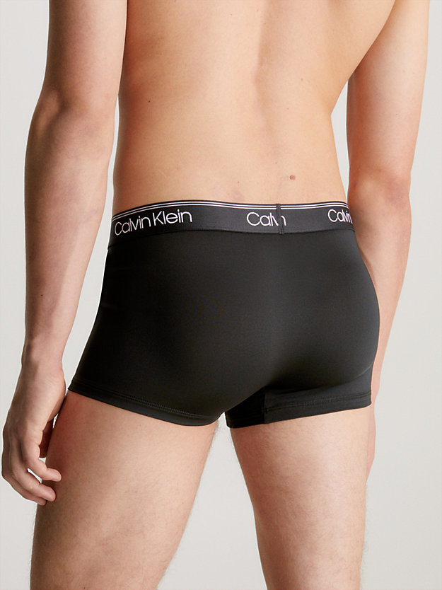 b- black 3 pack low rise trunks - micro stretch wicking for men calvin klein