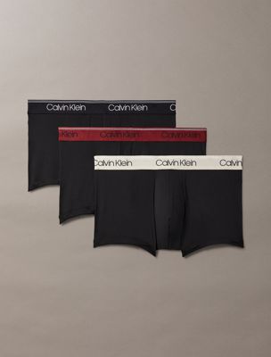  cocoon wbs 3 pack low rise trunks - micro stretch for men calvin klein