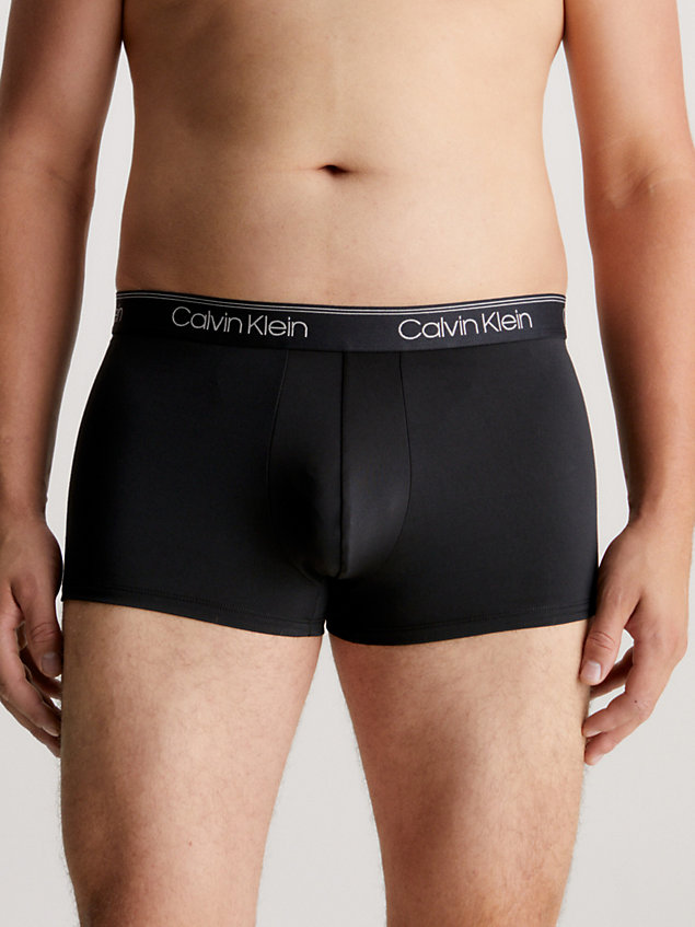 black 3 pack low rise trunks - micro stretch wicking for men calvin klein