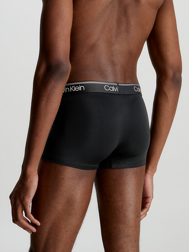 black 3 pack low rise trunks - micro stretch wicking for men calvin klein