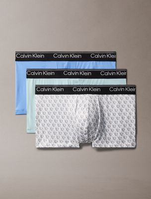  ster blue 3 pack low rise trunks - micro stretch for men calvin klein