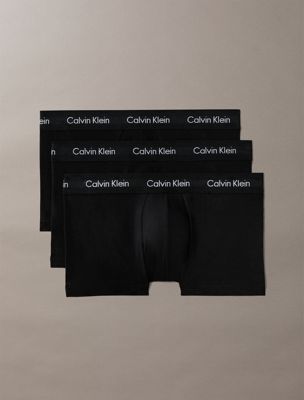 black 3er-pack hüft-shorts - cotton stretch wicking für herren - calvin klein