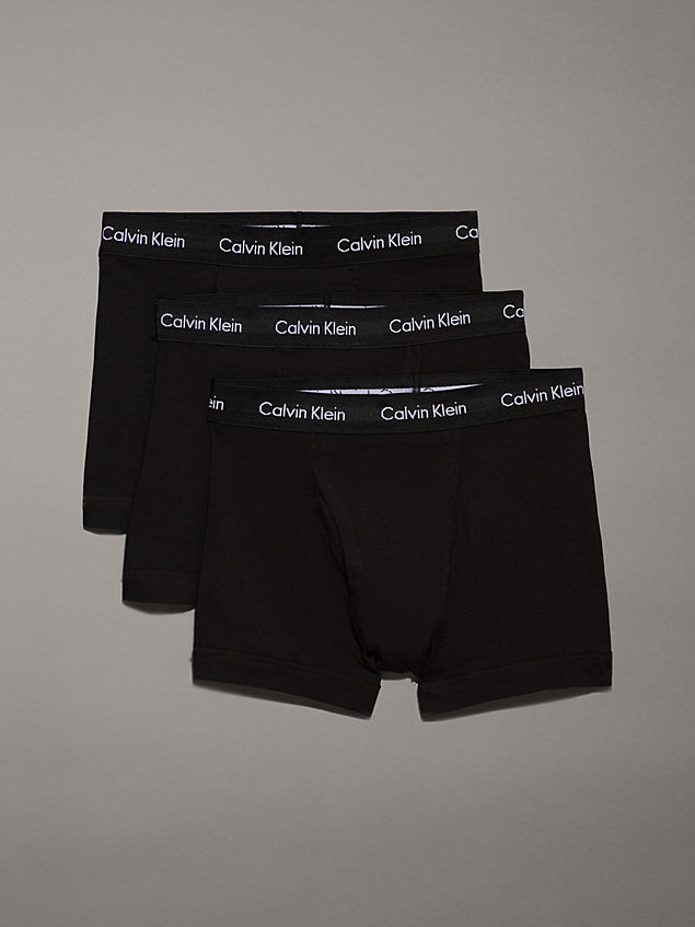 black 3 pack trunks - cotton stretch wicking for men calvin klein