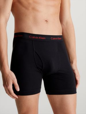 black 3er-pack boxershorts - cotton stretch wicking für herren - calvin klein