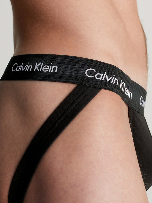 black 3-pack jock straps - cotton stretch voor heren - calvin klein