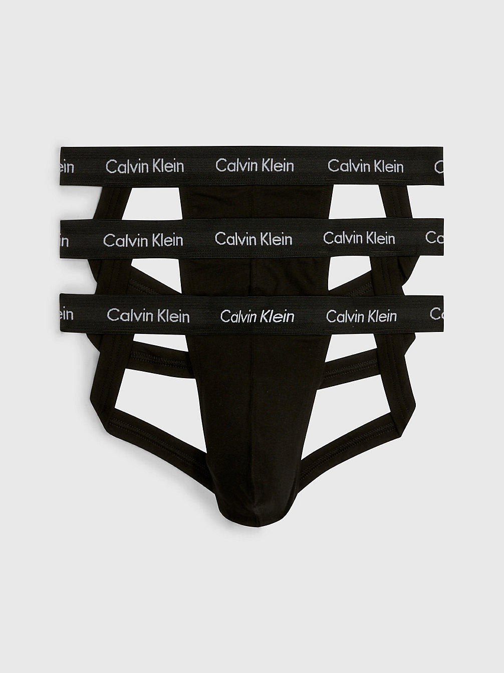 BLACK/BLACK/BLACK 3-Pack Jock Straps - Cotton Stretch undefined heren Calvin Klein
