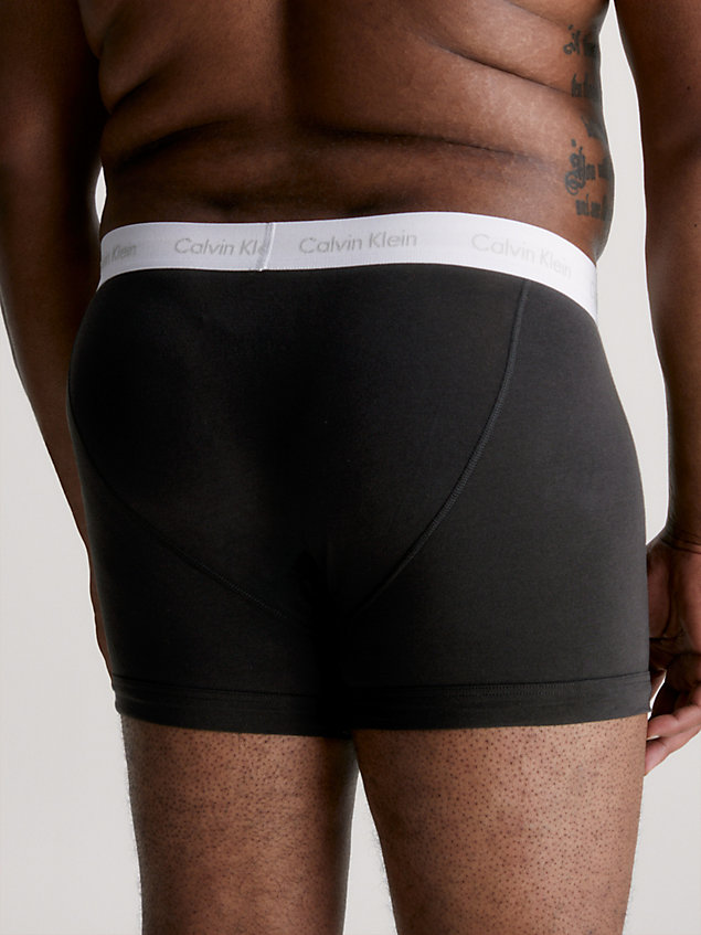 black plus size 3 pack trunks - cotton stretch for men calvin klein