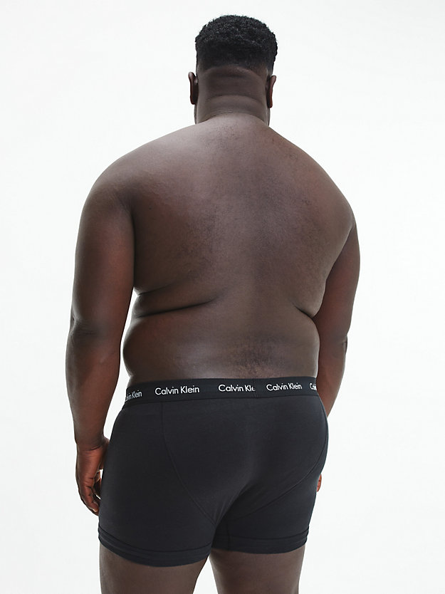 black/white/grey heather plus size 3 pack trunks - cotton stretch for men calvin klein