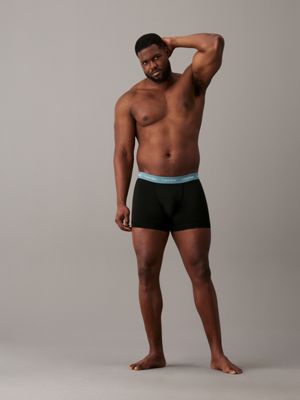 b- black plus size 3 pack trunks - cotton stretch for men calvin klein