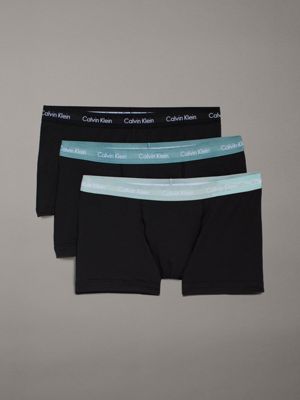  slate turq wbs plus size 3 pack trunks - cotton stretch for men calvin klein