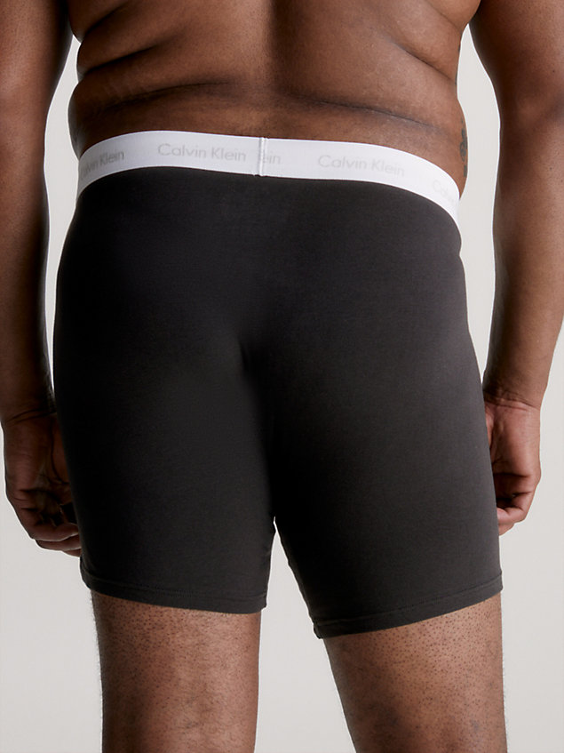 black plus size 3 pack boxer briefs - cotton stretch for men calvin klein