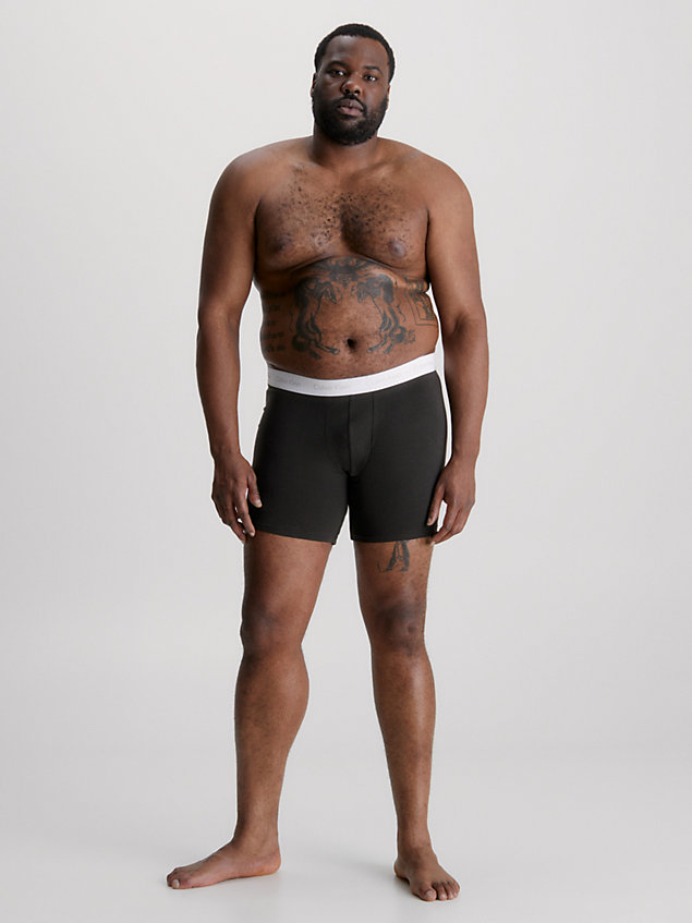 black 3er-pack boxershorts in übergröße - cotton stretch für herren - calvin klein