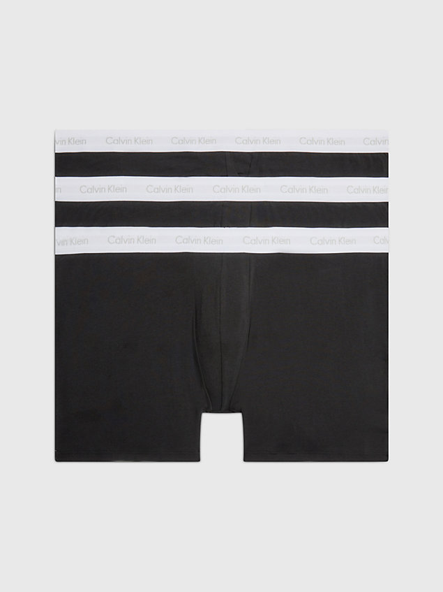 black zestaw 3 par długich bokserek plus size — cotton stretch dla mężczyźni - calvin klein
