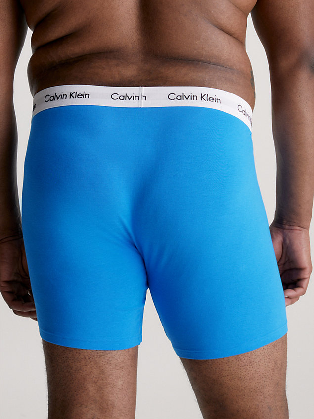  palace blue w/ wh wb 3er-pack boxershorts in übergröße - cotton stretch für herren - calvin klein