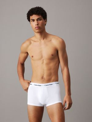 blk 5 pack low rise trunks - cotton stretch for men calvin klein