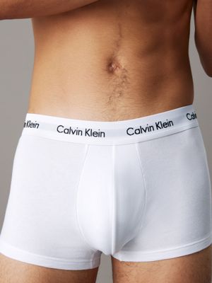 blk 5 pack low rise trunks - cotton stretch for men calvin klein