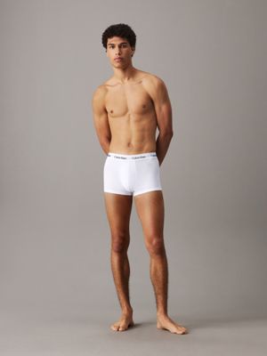 blk 5 pack low rise trunks - cotton stretch for men calvin klein