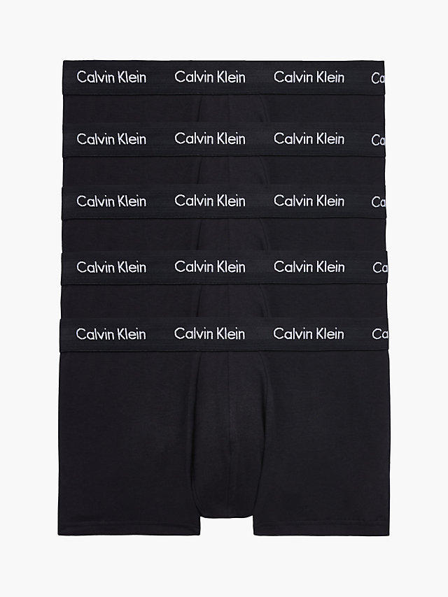 Black W. Black Wb 5 Pack Trunks - Cotton Stretch undefined men Calvin Klein