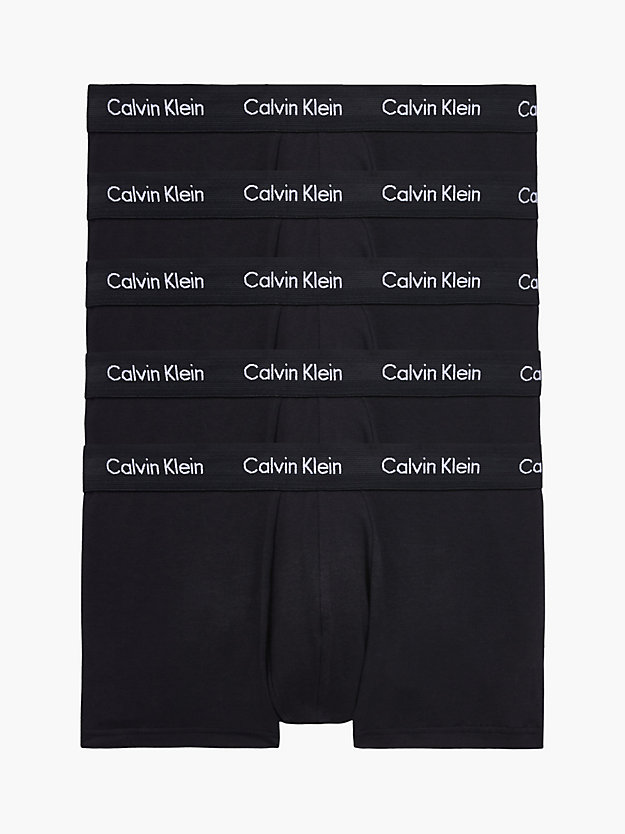 black w. black wb 5 pack trunks - cotton stretch for men calvin klein