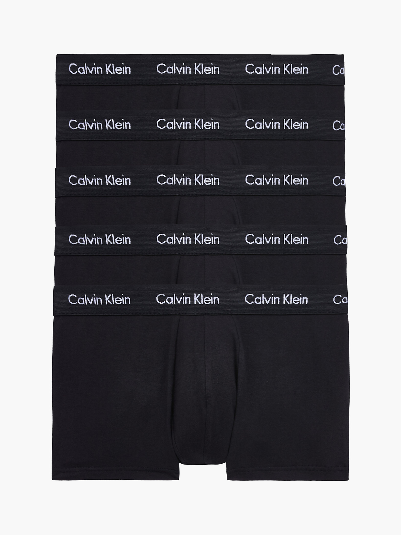 Black W. Black Wb 5 Pack Trunks - Cotton Stretch undefined men Calvin Klein