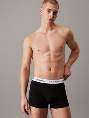 blk/ blk 5 pack trunks - cotton stretch for men calvin klein