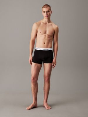 blk/ blk 5 pack trunks - cotton stretch for men calvin klein