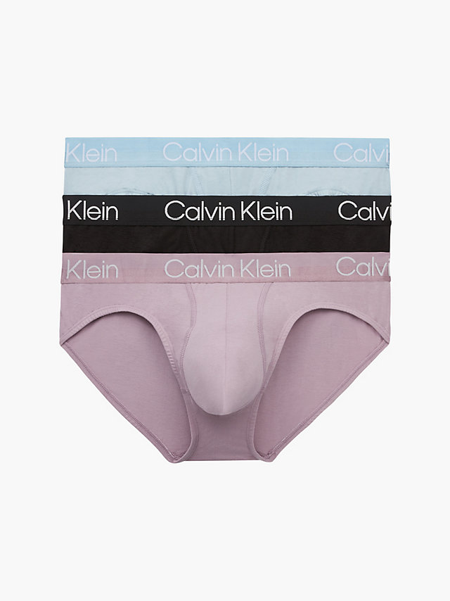 Black/ Nirvana/ Palest Blue 3 Pack Briefs - Modern Structure undefined men Calvin Klein
