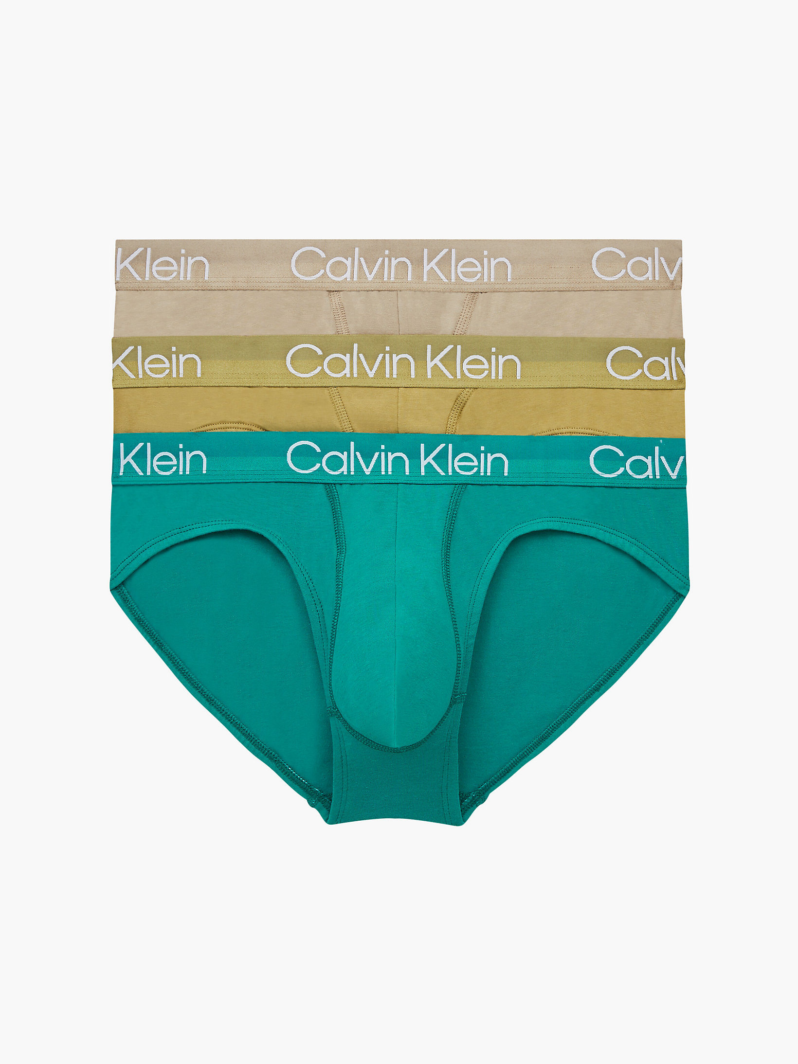 Deep Lake/ Pistache/ Winter Linen 3 Pack Briefs - Modern Structure undefined men Calvin Klein