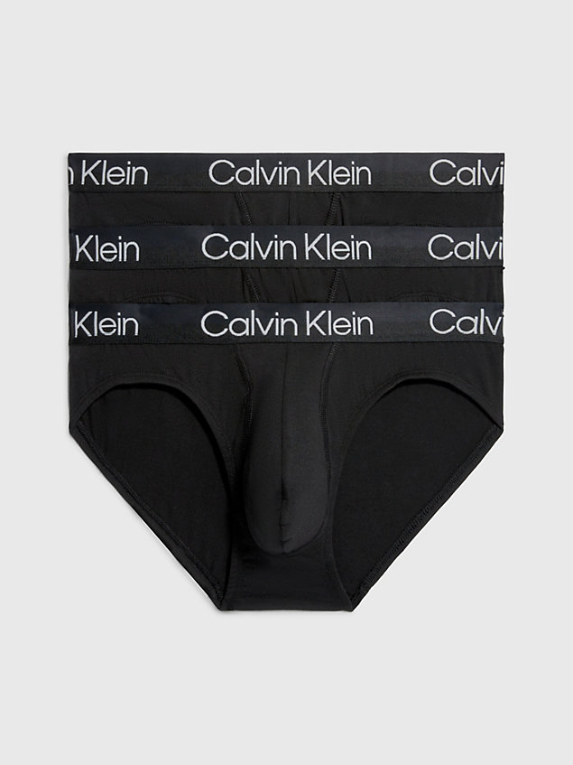 black zestaw 3 par slipów - modern structure dla mężczyźni - calvin klein