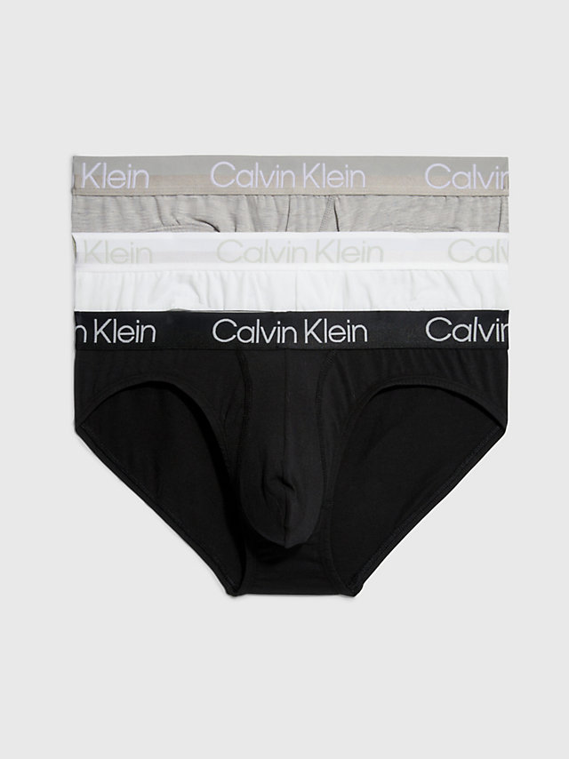 White/ Black/ Grey Heather 3 Pack Briefs - Modern Structure undefined men Calvin Klein